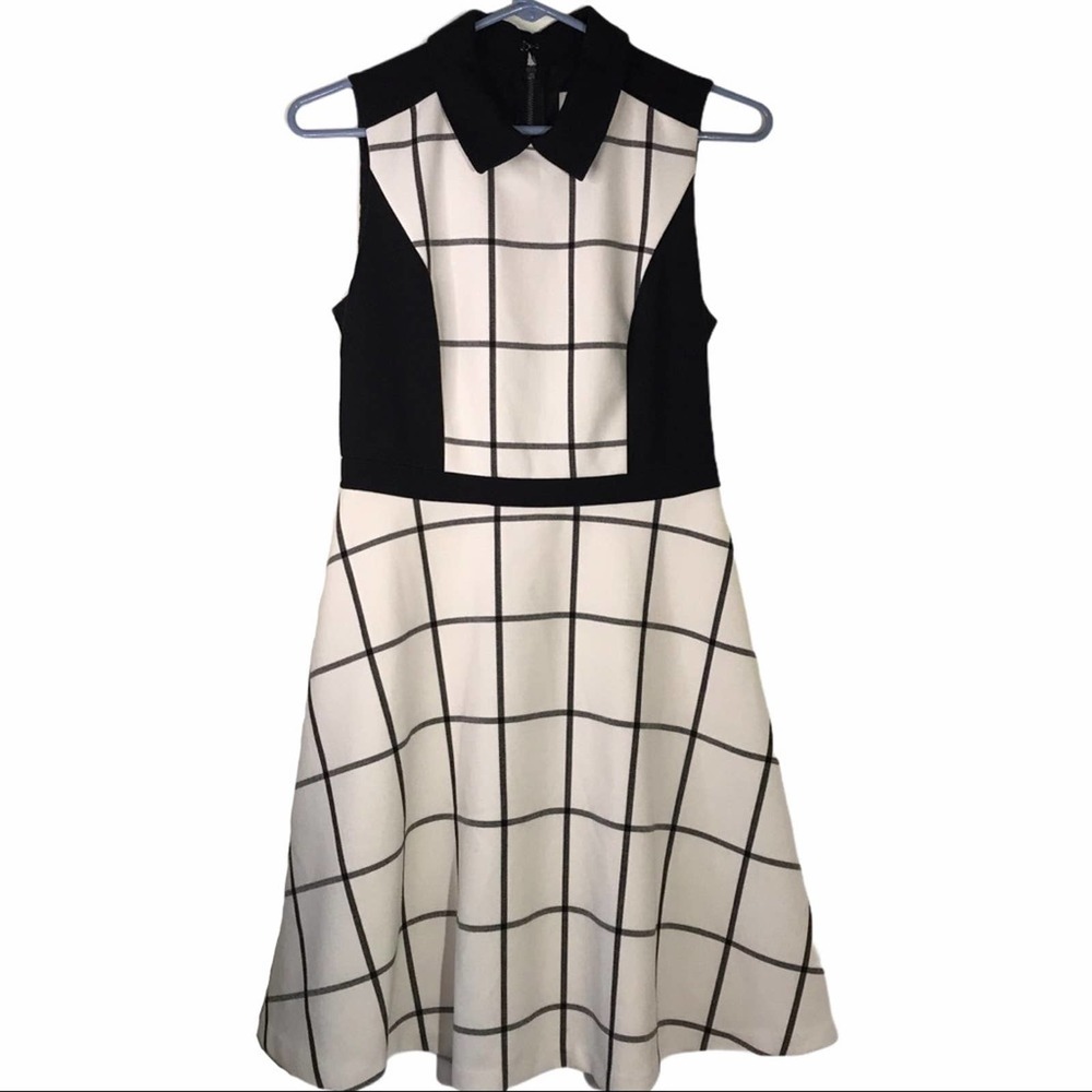 LOFT Ann Taylor Windowpane Collared Dress